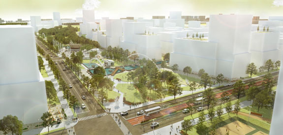Plan de la vision d'aménagement du futur centre-ville de Laval